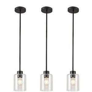 Modern Black Pendant Lights with Glass Shades